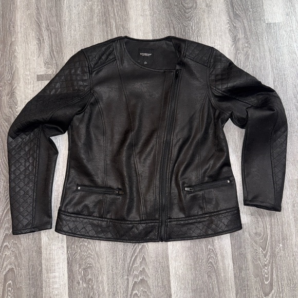 Liverpool Jackets & Blazers - Liverpool Black Quilted Leather Jacket Large